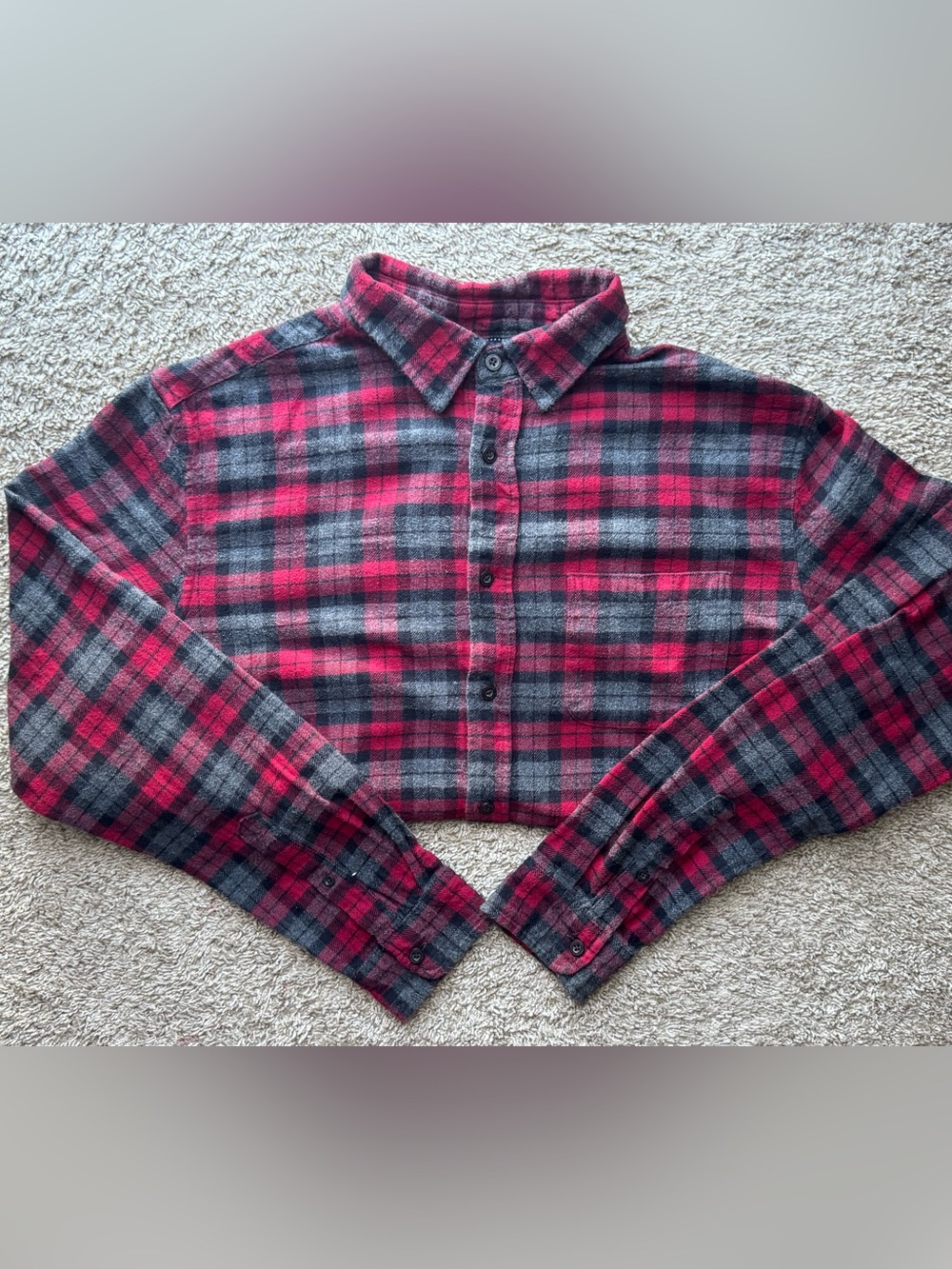 Prince & Fox Men’s Red Black Buffalo Plaid Flannel Button Down Shirt Medium